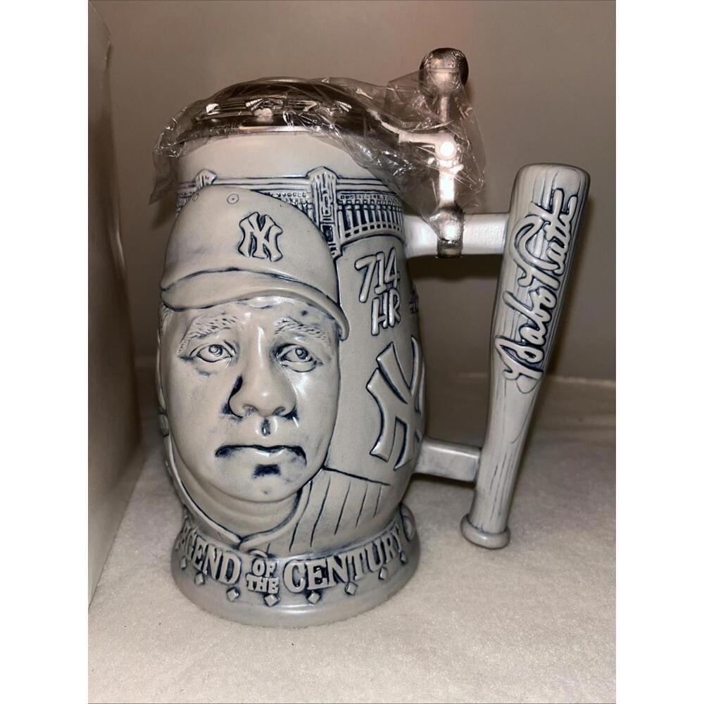 Pristine 1999 Babe Ruth Legend of the Century Collectors Lidded Beer Stein COA - Picture 3 of 14